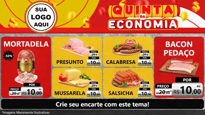 Modelo de TV para TV Horizontal com o tema Quinta da Economia para Frios e Laticínios