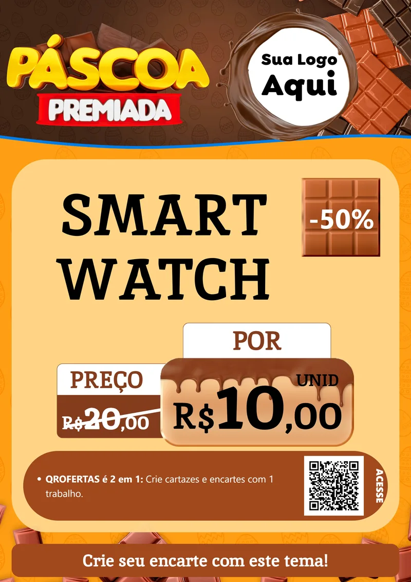 Modelo de Cartaz para Cartaz A4 Vertical com o tema Páscoa Premiada para Informática