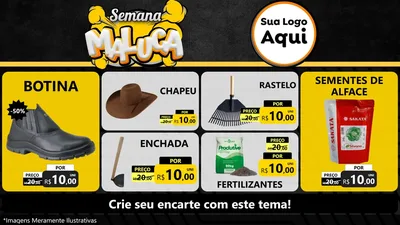 Modelo de TV para TV Horizontal com o tema Semana Maluca para Agropecuária
