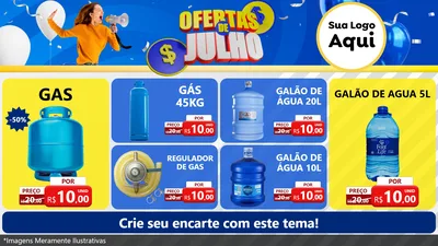 Modelo de TV para TV Horizontal com o tema Ofertas de Julho para Água e gás