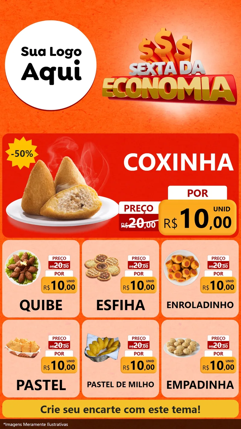 Modelo de Rede Social para Stories com o tema Sexta da Economia para Salgadaria