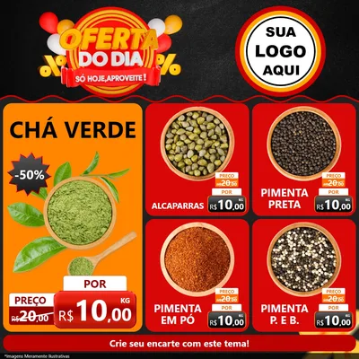 Modelo de Rede Social para Feed Facebook com o tema Oferta do Dia - Só hoje, Aproveite! para Produtos Naturais