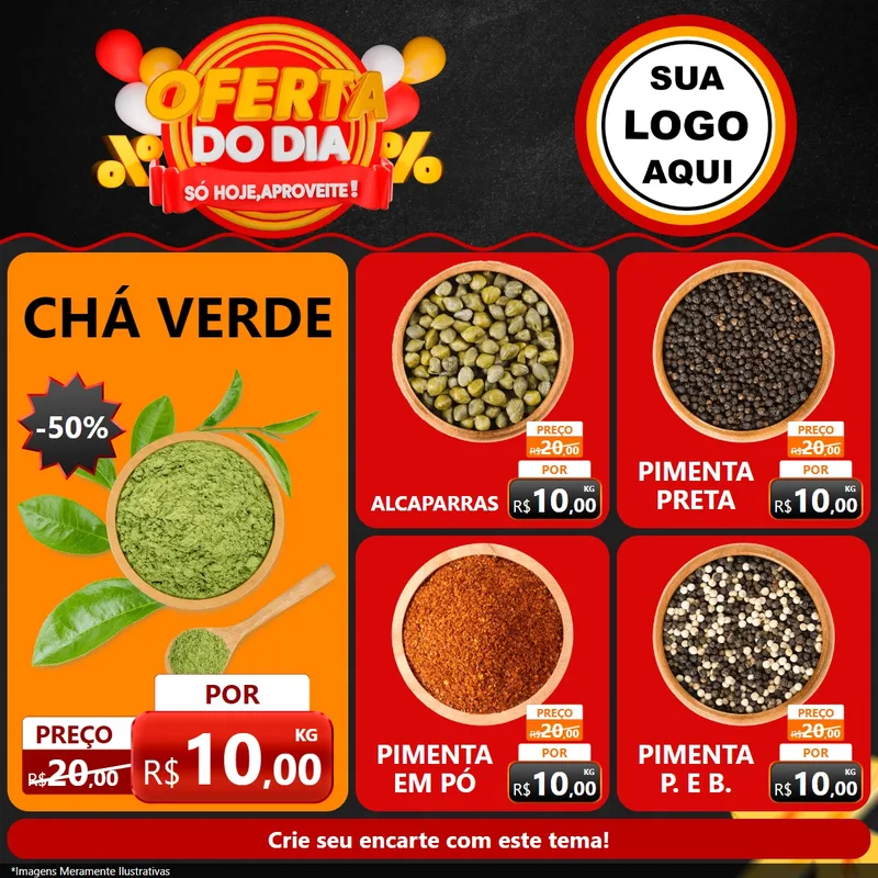 Modelo de Rede Social para Feed Facebook com o tema Oferta do Dia - Só hoje, Aproveite! para Produtos Naturais