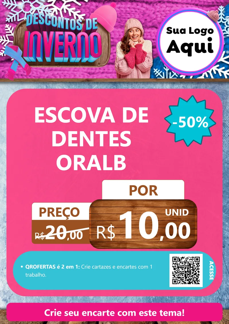 Modelo de Cartaz para Cartaz A4 Vertical com o tema Descontos de Inverno para Higiene Pessoal