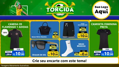 Modelo de TV para TV Horizontal com o tema Torcida para Roupas e acessórios