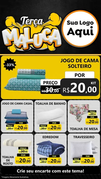 Modelo de Rede Social para Stories com o tema Terça Maluca para Cama, Mesa e Banho