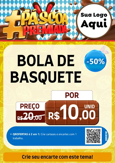 Modelo de Cartaz para Cartaz A4 Vertical com o tema Páscoa Premiada para Artigos Esportivos