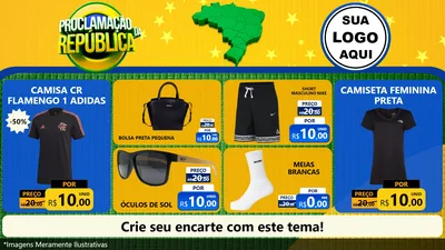 Modelo de TV para TV Horizontal com o tema Proclamação da República para Roupas e acessórios