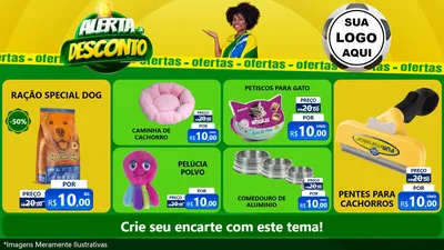 Modelo de TV para TV Horizontal com o tema Alerta de Desconto para Pet Shop