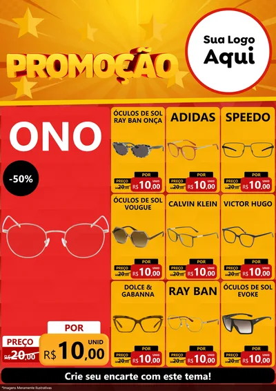 Modelo de Encarte para Encarte A4 Vertical com o tema Promoção para Óticas