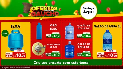 Modelo de TV para TV Horizontal com o tema Ofertas Semana Do Gaúcho para Água e gás