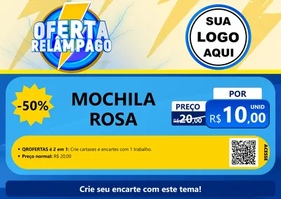 Modelo de Cartaz para Cartaz A4 Horizontal com o tema Oferta Relâmpago para Papelaria