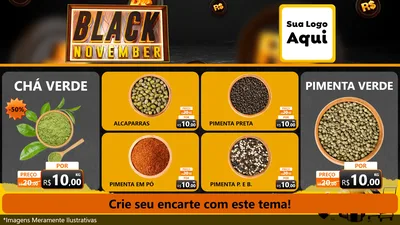 Modelo de TV para TV Horizontal com o tema Black November para Produtos Naturais