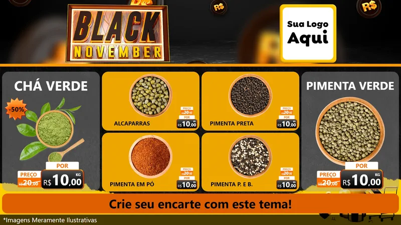 Modelo de TV para TV Horizontal com o tema Black November para Produtos Naturais