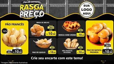 Modelo de TV para TV Horizontal com o tema Fim de Semana Rasga Preço para Padaria