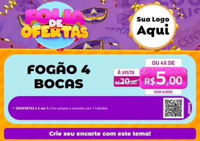Modelo de Cartaz para Cartaz A4 Horizontal com o tema Folia de Ofertas para Móveis e Eletro