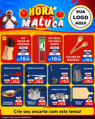 Modelo de Rede Social para Feed Instagram com o tema Hora Maluca para Utilidades Domésticas