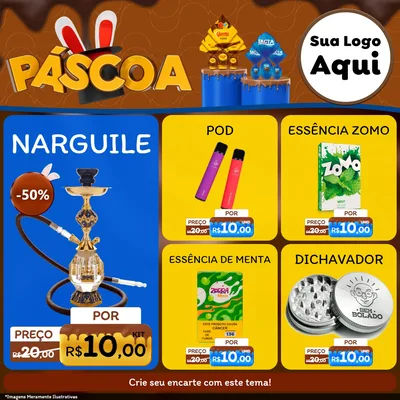 Modelo de Rede Social para Feed Facebook com o tema Páscoa para Tabacaria