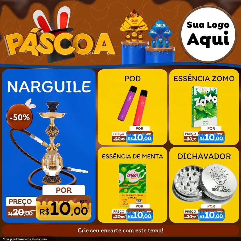 Modelo de Rede Social para Feed Facebook com o tema Páscoa para Tabacaria