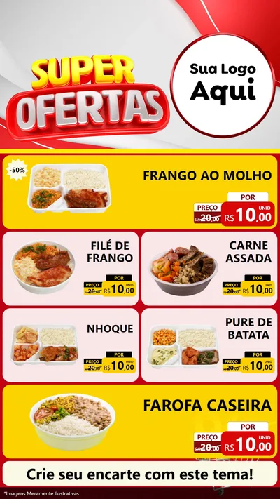 Modelo de TV para TV Vertical com o tema Super Ofertas para Restaurante