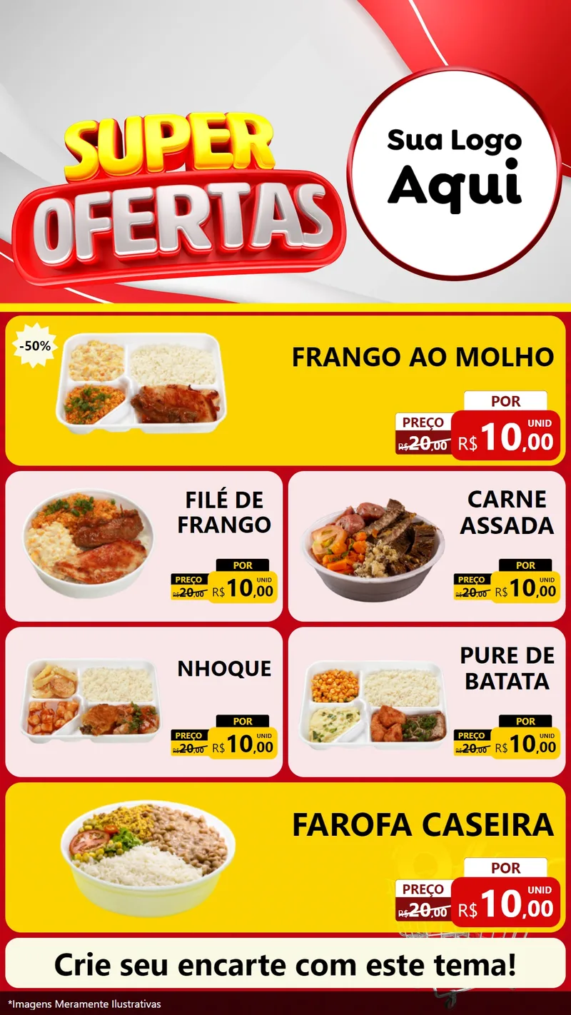 Modelo de TV para TV Vertical com o tema Super Ofertas para Restaurante