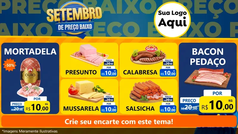 Modelo de TV para TV Horizontal com o tema Setembro De Preço Baixo para Frios e Laticínios