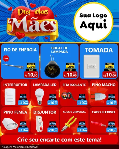 Modelo de Rede Social para Feed Instagram com o tema Dia das Mães para Materiais Elétricos