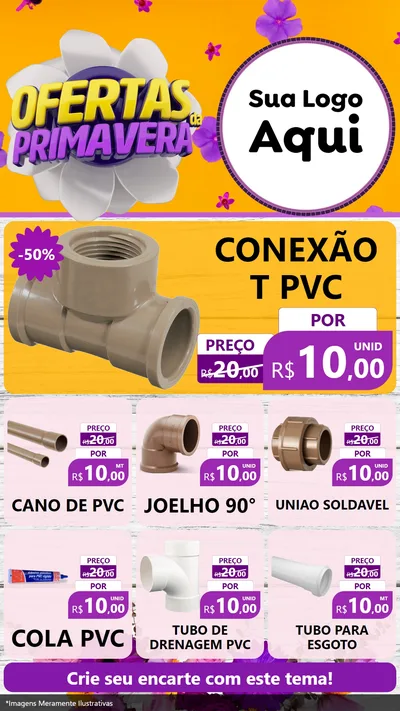 Modelo de Rede Social para Stories com o tema Ofertas Da Primavera para Tubos e conexões