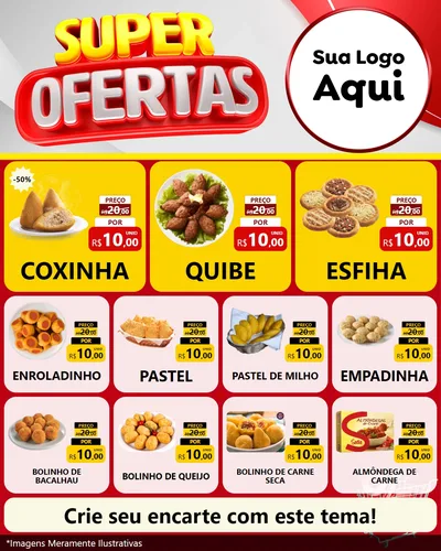 Modelo de Rede Social para Feed Instagram com o tema Super Ofertas para Salgadaria