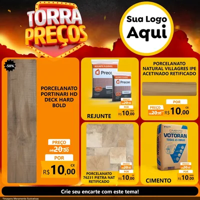 Modelo de Rede Social para Feed Facebook com o tema Torra Preços para Pisos e revestimentos