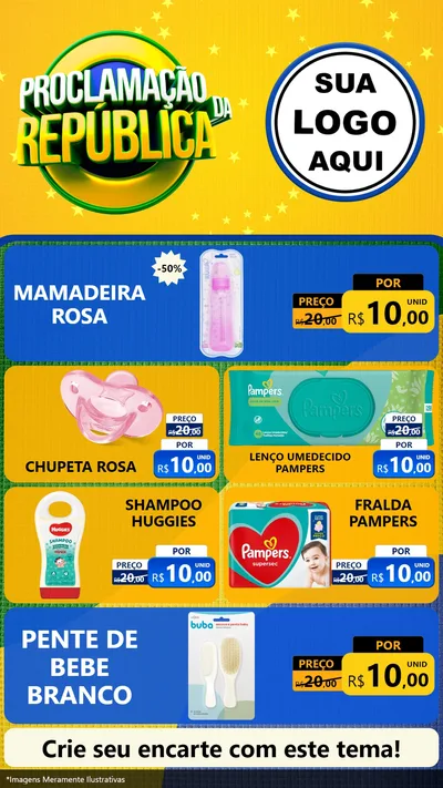 Modelo de TV para TV Vertical com o tema Proclamação da República para Bebês