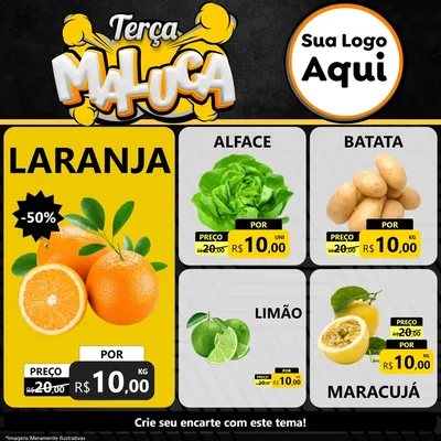 Modelo de Rede Social para Feed Facebook com o tema Terça Maluca para Hortifrúti