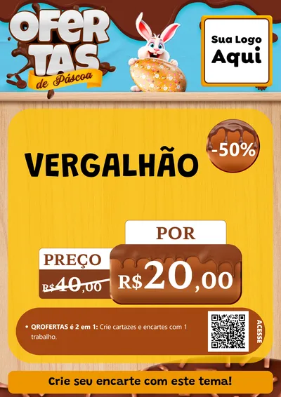 Modelo de Cartaz para Cartaz A4 Vertical com o tema Ofertas de Páscoa para Ferragens