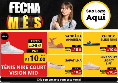 Modelo de Encarte para Encarte A4 Horizontal com o tema Fecha Mês para Calçados