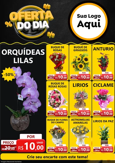 Modelo de Encarte para Encarte A4 Vertical com o tema Oferta Do Dia para Floricultura e jardim