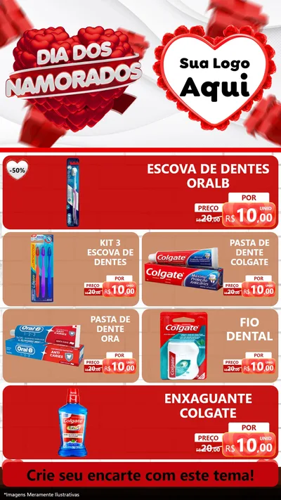 Modelo de TV para TV Vertical com o tema Dia dos Namorados para Higiene Pessoal
