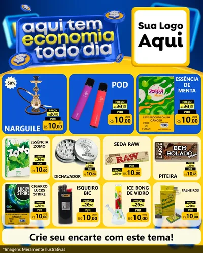 Modelo de Rede Social para Feed Instagram com o tema Aqui Tem Economia Todo Dia para Tabacaria