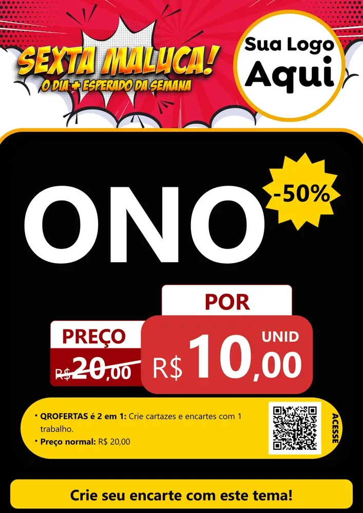 Modelo de Cartaz para Cartaz A4 Vertical com o tema Sexta Maluca! para Óticas