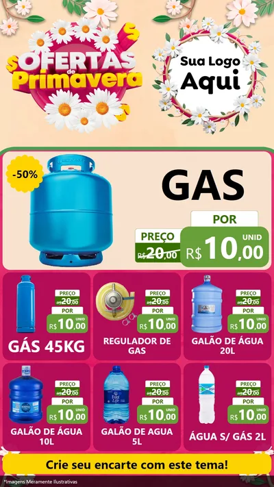 Modelo de Rede Social para Stories com o tema Ofertas de Primavera para Água e gás