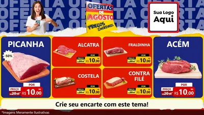 Modelo de TV para TV Horizontal com o tema Ofertas de Agosto - Preços Incríveis para Açougue