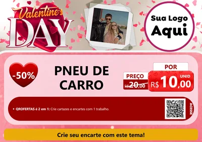 Modelo de Cartaz para Cartaz A4 Horizontal com o tema Valentine's Day para Auto peças