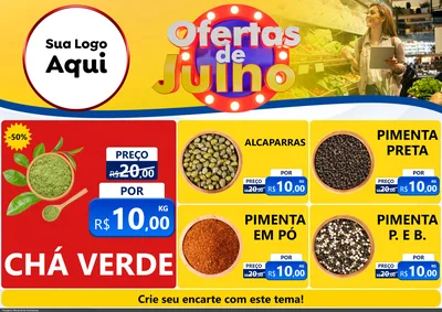 Modelo de Encarte para Encarte A4 Horizontal com o tema Ofertas de Julho para Produtos Naturais