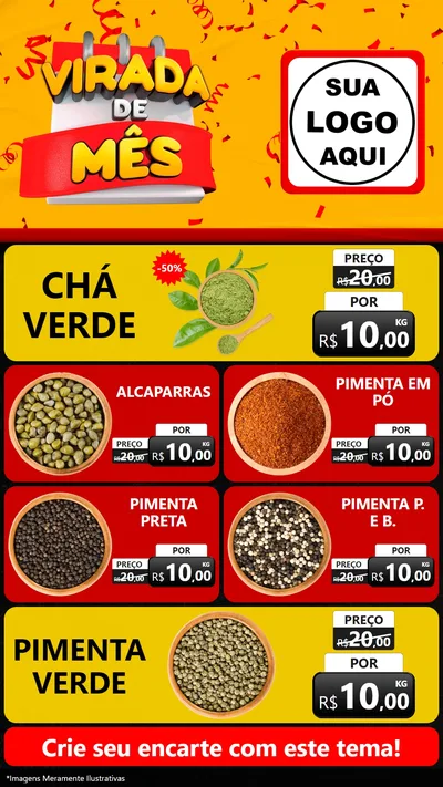 Modelo de TV para TV Vertical com o tema Virada de Mês para Produtos Naturais