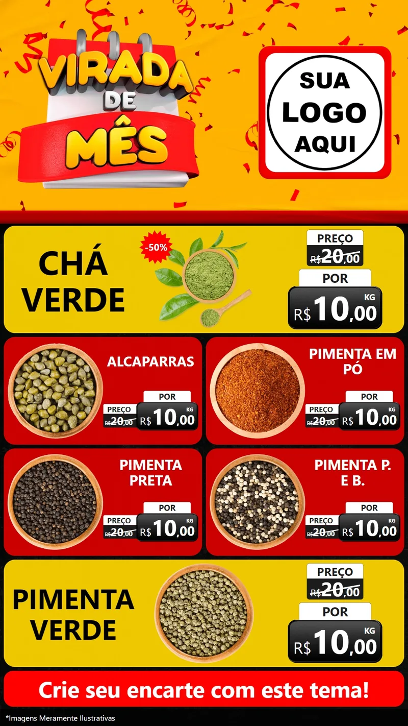 Modelo de TV para TV Vertical com o tema Virada de Mês para Produtos Naturais