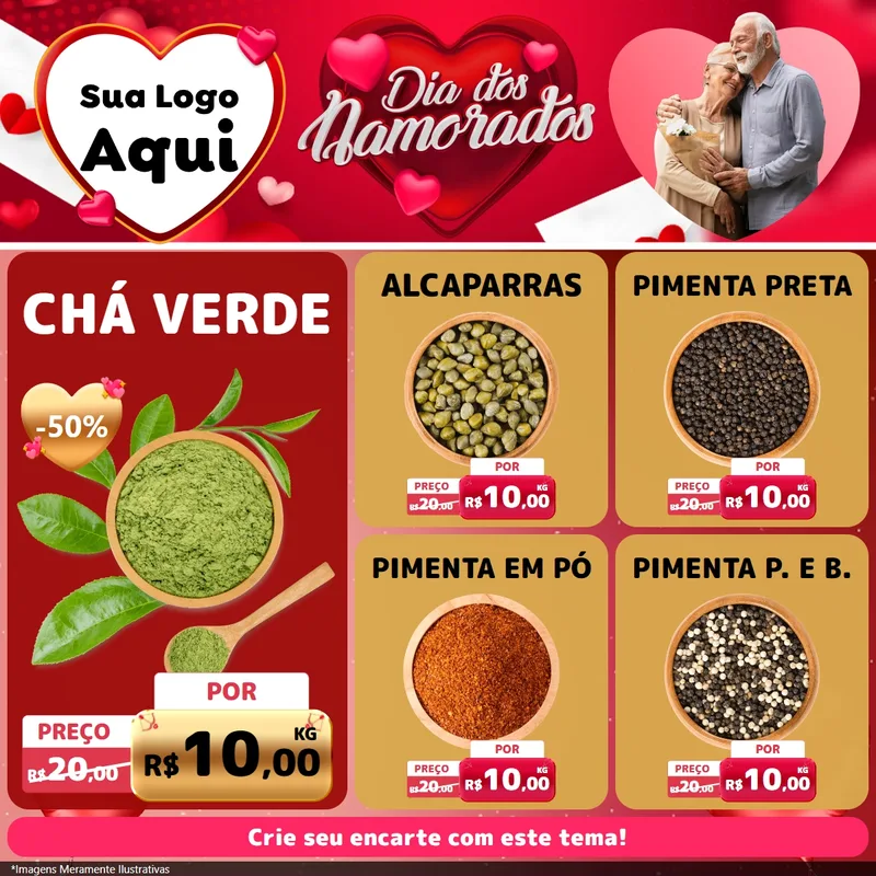 Modelo de Rede Social para Feed Facebook com o tema Dia Dos Namorados para Produtos Naturais