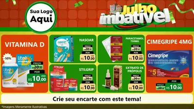 Modelo de TV para TV Horizontal com o tema Julho Imbatível para Farmácia