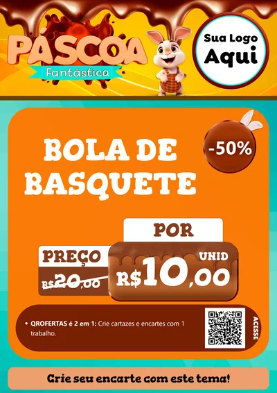 Modelo de Cartaz para Cartaz A4 Vertical com o tema Páscoa Fantástica para Artigos Esportivos