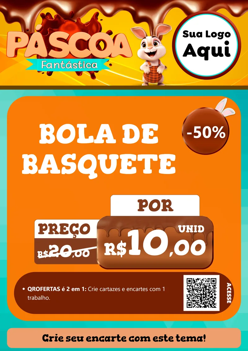 Modelo de Cartaz para Cartaz A4 Vertical com o tema Páscoa Fantástica para Artigos Esportivos