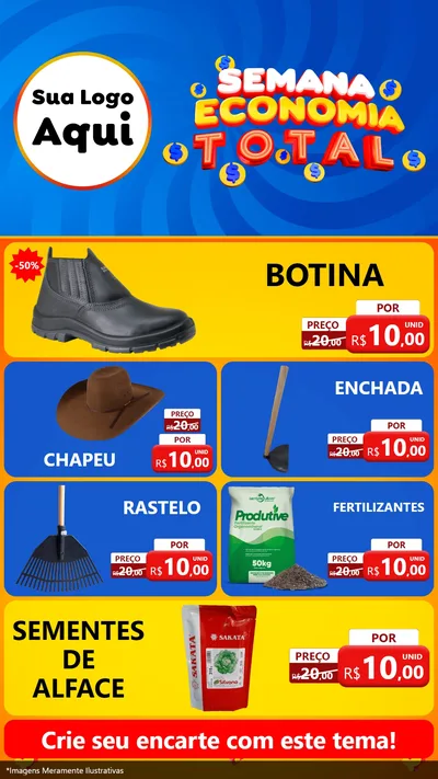 Modelo de TV para TV Vertical com o tema Semana Economia Total para Agropecuária