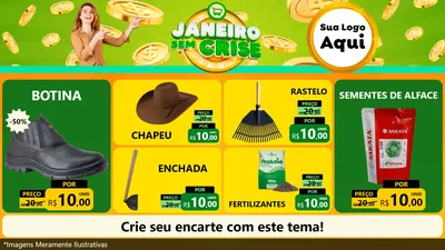 Modelo de TV para TV Horizontal com o tema Janeiro Sem Crise para Agropecuária